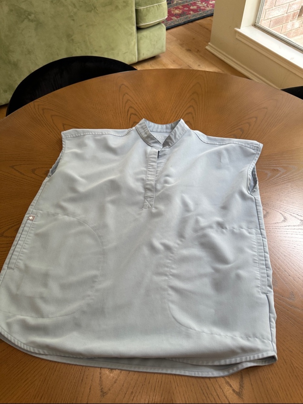 Figs Pale Blue Sleeveless Medical Top